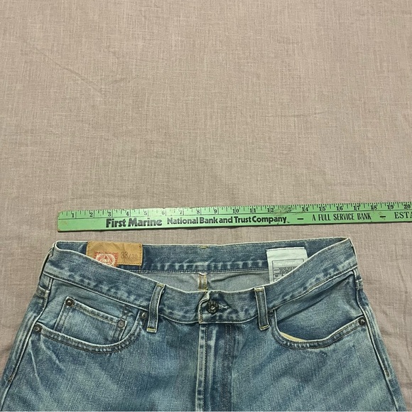 GAP Men's Slim Straight Jeans Light Blue Wash Faded Distressed Size 33 - Picture 6 of 8